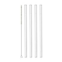 Leonardo Cioa glazen drinkrietjes 4 stuks + schoonmaakborstel - thumbnail