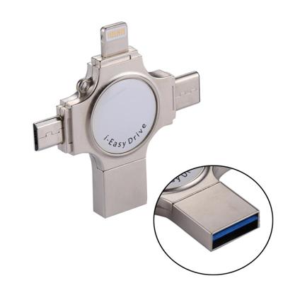 RQW-11S 4 in 1 USB 2.0 & 8 Pin & Micro USB & USB-C / Type-C 32GB Flash Drive voor iPhone & iPad & iPod & meeste Android Smartphones & PC Computer RQW-11S 4 in 1 USB 2.0 & 8 Pin & Micro USB & USB-C / Type-C 32GB Flash Drive voor iPhone & iPad & iPod & meeste Android Smartphones & PC Computer