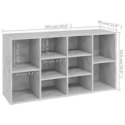 VidaXL Schoenenbank 103x30x55 cm bewerkt hout betongrijs VidaXL Schoenenbank 103x30x55 cm bewerkt hout betongrijs
