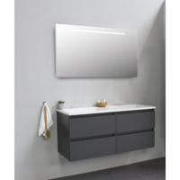 On-Line Badkamermeubelset - 120 cm - Voorgemonteerd - Acryl Wastafel - Kraangat naar Keuze - Spiegel met LED-Verlichting - Mat Antraciet - thumbnail