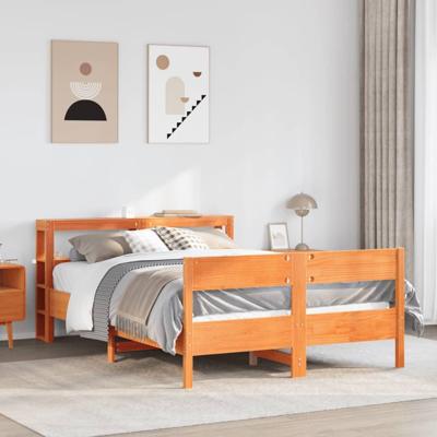 Bedframe zonder matras massief grenenhout wasbruin 160x200 cm Bedframe zonder matras massief grenenhout wasbruin 160x200 cm