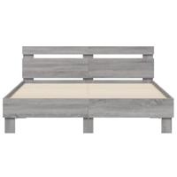 Bedframe met hoofdeinde bewerkt hout grijs sonoma 140x200 cm - thumbnail