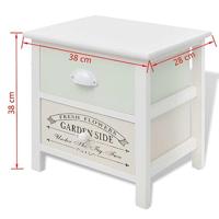 Franse nachtkastjes hout 2 st - thumbnail