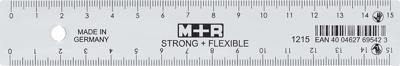 M+R Strong & Flexibel lat, met schaalverdeling voor recht- en linkshandigen, 15 cm, transparant