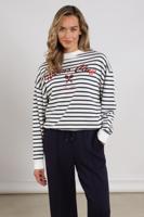 Nukus Paige Sweater Stripe Nks03033 Sweater White/blue - thumbnail