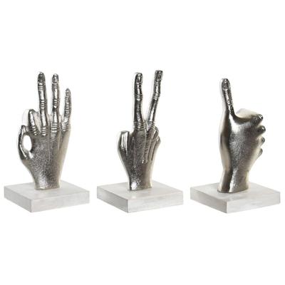 Decoratieve figuren DKD Home Decor Zilverkleurig 10 x 10 x 20 cm (3 Stuks) Decoratieve figuren DKD Home Decor Zilverkleurig 10 x 10 x 20 cm (3 Stuks)