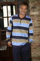 Gestreepte heren pyjama warm - thumbnail