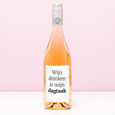 Wijnfles Wijn Drinken Is Nu Mijn Dagtaak - Rosé (Blush Rosé) Wijnfles Wijn Drinken Is Nu Mijn Dagtaak - Rosé (Blush Rosé)