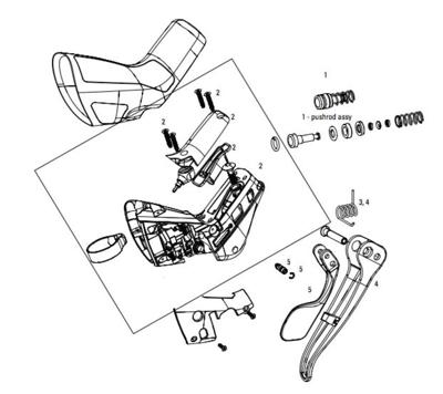 SRAM remvloeistof-reservoirdeksel sreservoir cover w. sealing f.hydr.br.left