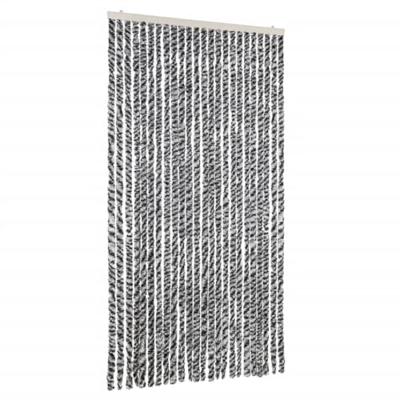 Vliegengordijn 100x200 cm chenille grijs en zwart-wit Vliegengordijn 100x200 cm chenille grijs en zwart-wit