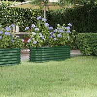 VidaXL Plantenbak 114x40x36 cm gegalvaniseerd staal groen - thumbnail