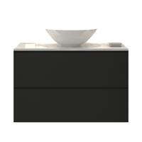 Badkamermeubelset Gliss Hermes 80 cm Mat Zwart Met Waskom - thumbnail