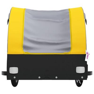 VidaXL Fietstrailer 45 kg ijzer zwart en geel
