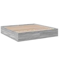 Bedframe bewerkt hout grijs sonoma eikenkleurig 200x200 cm - thumbnail
