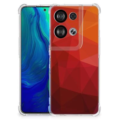 Shockproof Case voor OPPO Reno8 Polygon Red Shockproof Case voor OPPO Reno8 Polygon Red