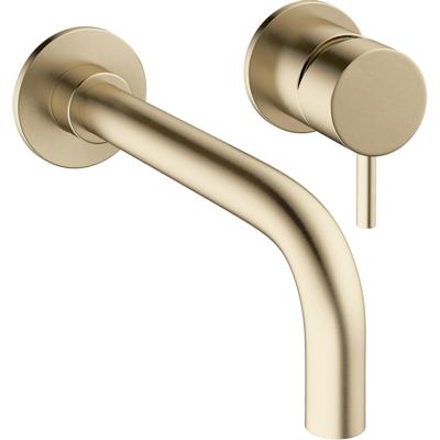 Crosswater MPRO inbouw wastafelkraan met inbouwdeel en 14cm en 22cm uitloop geborsteld messing (goud) 2x sw84108/sw209243