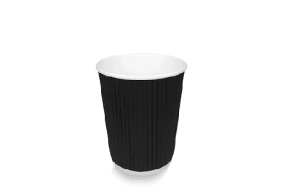 Kartonnen koffiebeker 230cc 8oz Ripple Zwart