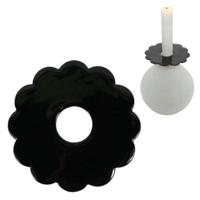 Stjernsund kaarsenring loua bloem zwart glans 9,3 cm | 24 stuks - thumbnail