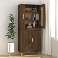 Dressoir 69,5x34x90 cm bewerkt hout bruineikenkleurig - thumbnail