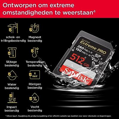 SanDisk Extreme Pro 512GB SDXC UHS-II V60 280MB/s - thumbnail