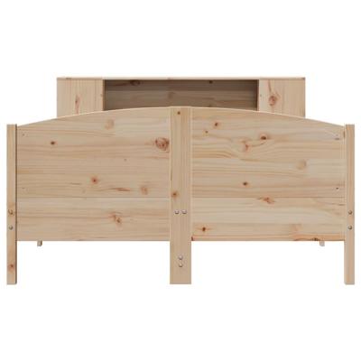 Bed met boekenkast zonder matras massief grenenhout 135x190 cm - thumbnail