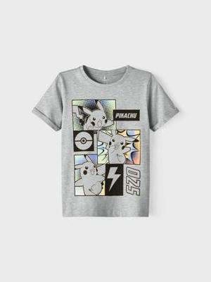 Name it zomer shirt jongens - grijs - pokemon - Nkmmalfo