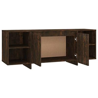 Tv-meubel 130x35x50 cm bewerkt hout gerookt eikenkleurig