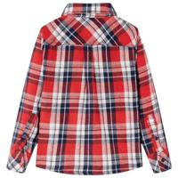 Kinderoverhemd geruit 104 rood en marineblauw - thumbnail