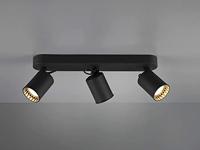 Pago - LED plafondlamp - 3 spots - Draaibaar en dimbaar - GU10 - Kantelbaar - Plafondspot - Voor binnen - Zwart - thumbnail