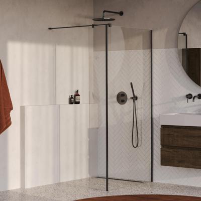 BRAUER Oblivion Inloopdouche - 90x200cm - 30cm zijwand - glascoating - helder glas - geborsteld gunmetal PVD GS-OBI2H9030200GM