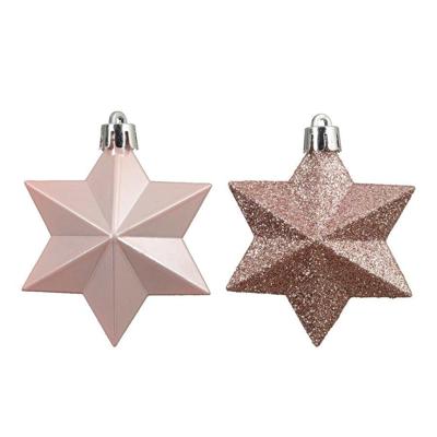 Ster kunststof L9b9h12 cm roze 12 st Shatterproof Decoris - Decoris Ster kunststof L9b9h12 cm roze 12 st Shatterproof Decoris - Decoris