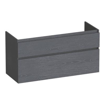 Brauer Delight - Onderkast - 120 cm - met 2 Softclose Lades Greeploos en 2 Sifon Uitsparingen - Timber Grey
