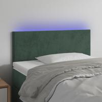 Hoofdbord LED 100x5x78/88 cm fluweel donkergroen - thumbnail