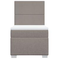 Boxspring met matras stof taupe 90x200 cm - thumbnail