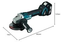 Makita DGA504RTJ Accu Haakse Slijper 125mm 18V 5.0Ah in Mbox - thumbnail