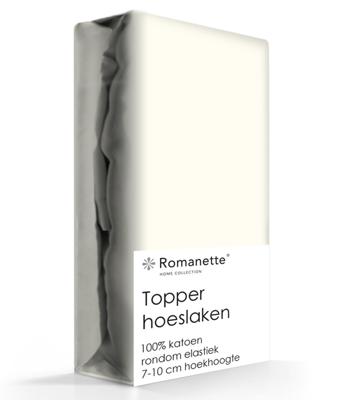 Romanette Luxe Verkoelend Katoenen Topper Hoeslaken - Ivoor 90 x 220