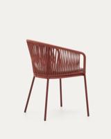 Kave Home Yanet tuinstoel Lounge Zitgedeelte van mesh Rugsteun van gaas Ethyleen-vinylacetaat-schuim (EVA), Stof/Weefsel, Gegalvaniseerd staal Roze - thumbnail