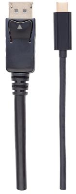 Manhattan USB type C naar DisplayPort-adapterkabel (converteert het Alternate-modesignaal in een DisplayPort 4K uitgangssignaal) 2 m zwart 152464