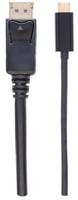 Manhattan USB type C naar DisplayPort-adapterkabel (converteert het Alternate-modesignaal in een DisplayPort 4K uitgangssignaal) 2 m zwart 152464 - thumbnail