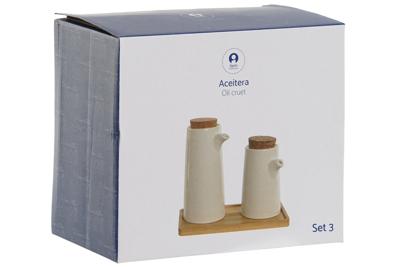 Olie en azijnset Home ESPRIT Wit Bamboe Keramiek 20,6 x 12 x 18 cm