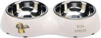 Beeztees Puppy Binky Dinerset hond plastic/RVS roze - thumbnail