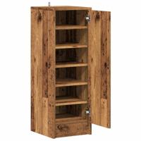 VidaXL Schoenenkast 32x35x92 cm bewerkt hout oud houtkleurig - thumbnail