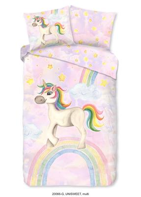 Good Morning Kinderdekbedovertrek "eenhoorn en regenboog" - Multi - (140x200/220 cm) - Katoen