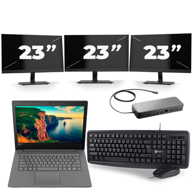 Lenovo V330-14IKB - Intel Core i5-8e Generatie - 14 inch - 16GB RAM - 256GB SSD - Windows 11 + 3x 23 inch Monitor Lenovo V330-14IKB - Intel Core i5-8e Generatie - 14 inch - 16GB RAM - 256GB SSD - Windows 11 + 3x 23 inch Monitor