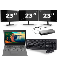 Lenovo V330-14IKB - Intel Core i5-8e Generatie - 14 inch - 16GB RAM - 256GB SSD - Windows 11 + 3x 23 inch Monitor - thumbnail