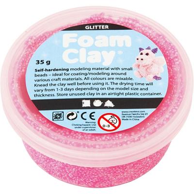 Foam Clay ®, glitter, roze, 35 gr/ 1 doosje