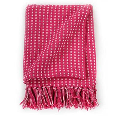 VidaXL Plaid vierkantjes 160x210 cm katoen roze