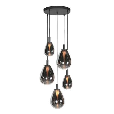 Steinhauer HanglampGlimsy 5-lichts zwart rond - 4198ZW