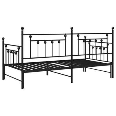 Bedframe voor een daybed Zwart 107 x 203 cm Staal