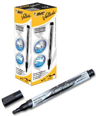 Whiteboardmarker bic liquid rond m zwart | 12 stuks